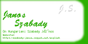 janos szabady business card